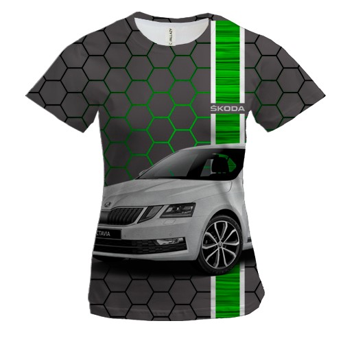 Жіноча 3D футболка Skoda Octavia
