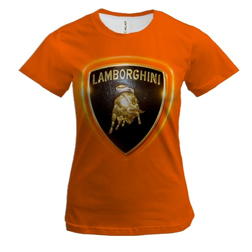 Женская 3D футболка Lamborghini (Orange)