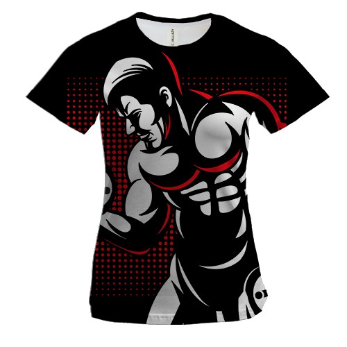 Женская 3D футболка Bodybuilder Pop Art