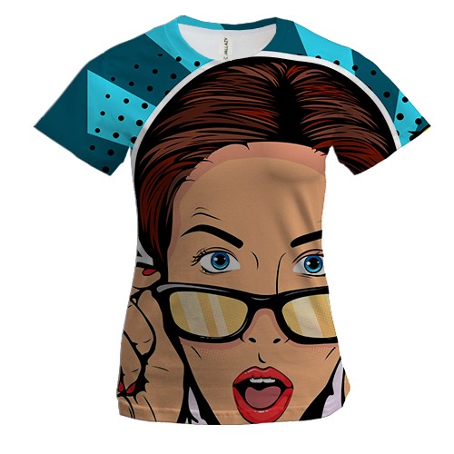 Жіноча 3D футболка Pop Art Girl OMG