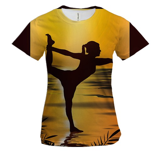 Женская 3D футболка с гибкой девушкой