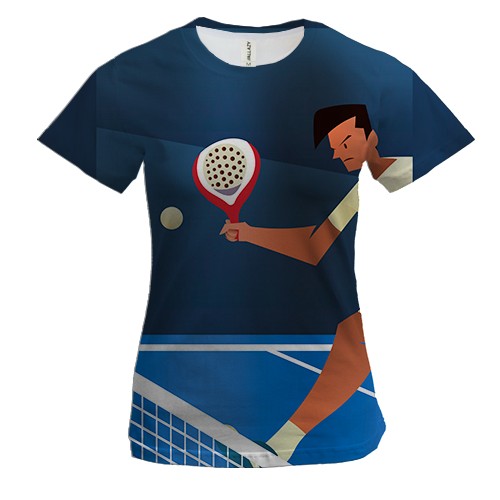 Жіноча 3D футболка з тенісистом на корті