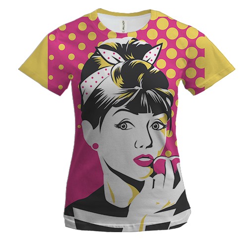 Жіноча 3D футболка Lovely girl Pop art