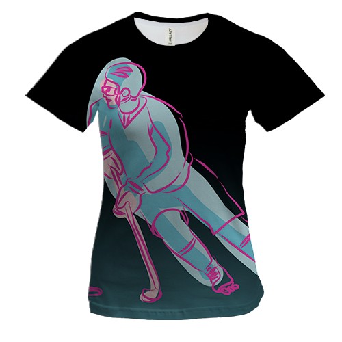 Жіноча 3D футболка Hockey player Art