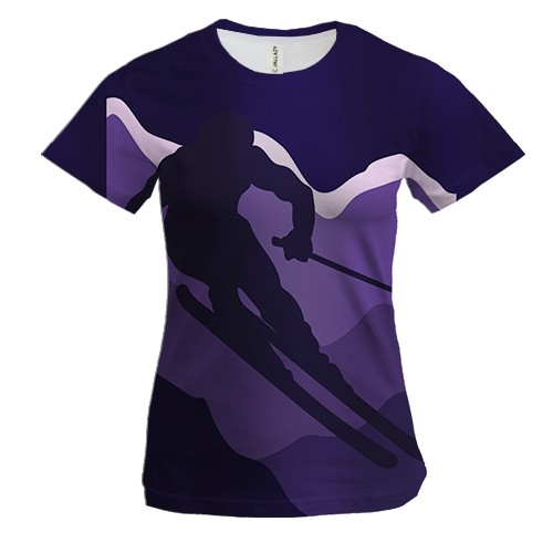 Жіноча 3D футболка Purpure Skier