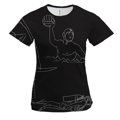 Жіноча 3D футболка з водними видами спорту