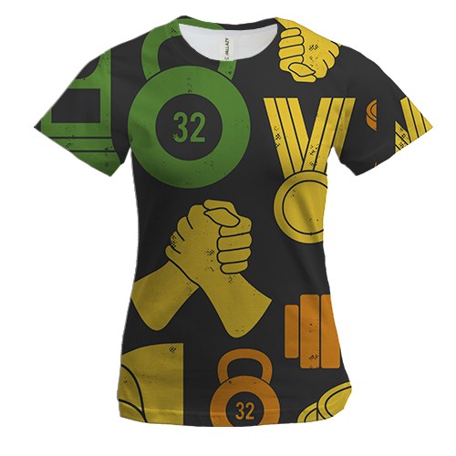 Женская 3D футболка Sport pattern
