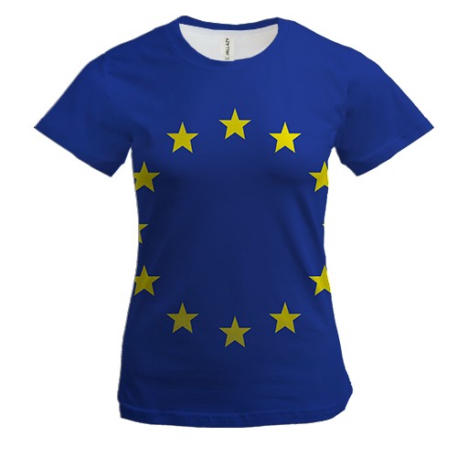 Женская 3D футболка с флагом ЕС