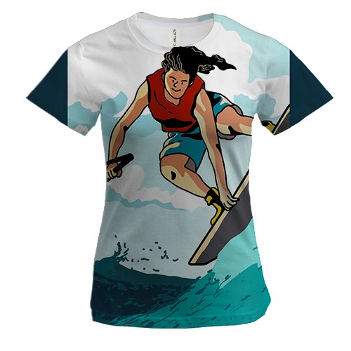 Жіноча 3D футболка Wakesurfing