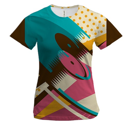 Жіноча 3D футболка Vinyl record Art