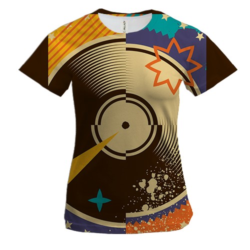Жіноча 3D футболка Vinyl record Art 2