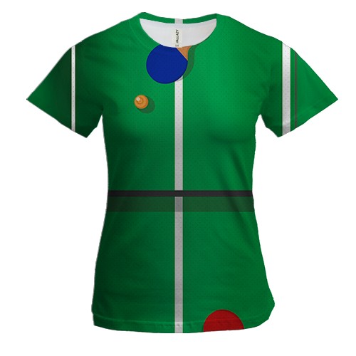 Женская 3D футболка Ping pong Table