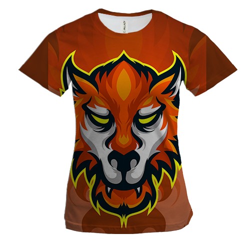 Женская 3D футболка Red Wolf Art