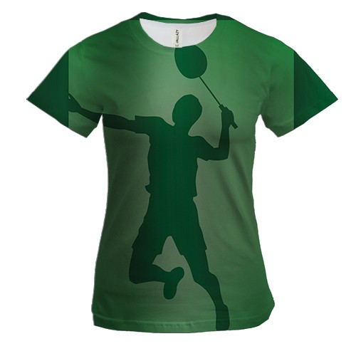 Женская 3D футболка Tennis player Silhouette