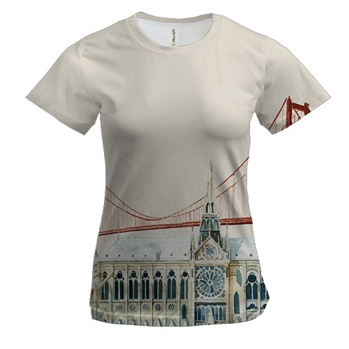 Женская 3D футболка World Attractions 2