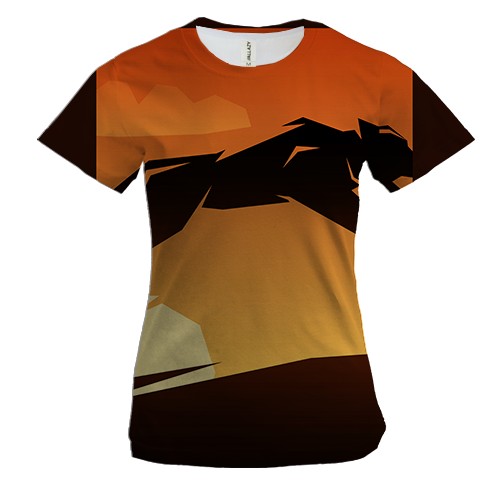 Женская 3D футболка Пума в прыжке