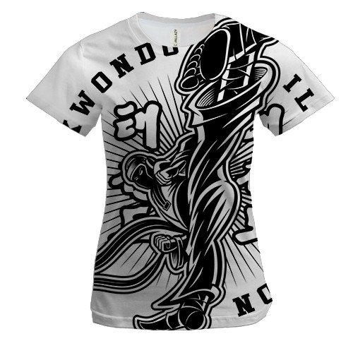 Женская 3D футболка Taekwondo illustration