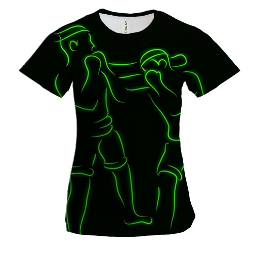 Жіноча 3D футболка Boxers Green line