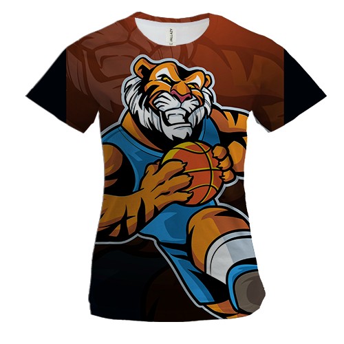 Жіноча 3D футболка Tiger Basketball player