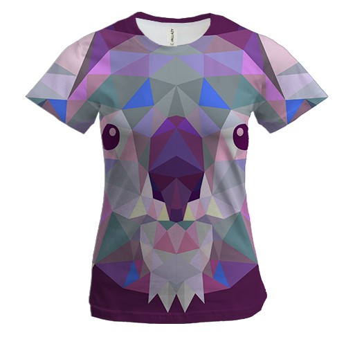 Женская 3D футболка Koala low poly Art