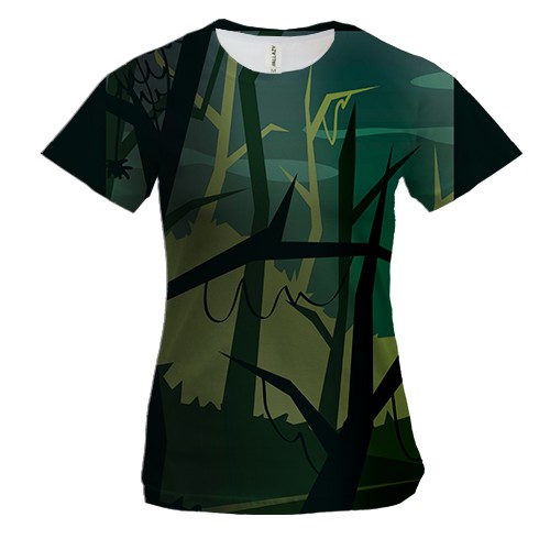 Жіноча 3D футболка Ominous landscape