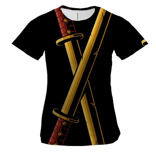 Женская 3D футболка Катана