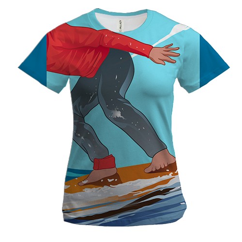 Женская 3D футболка Board Surfer