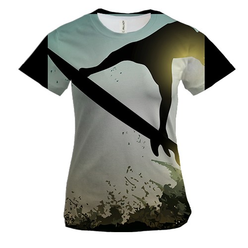 Женская 3D футболка Surfer Silhouette