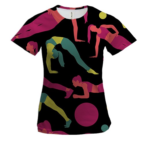 Жіноча 3D футболка Girl Fitness pattern