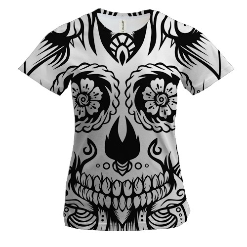 Женская 3D футболка Skull Graphic Art