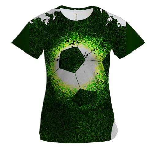 Жіноча 3D футболка Football Grass Head