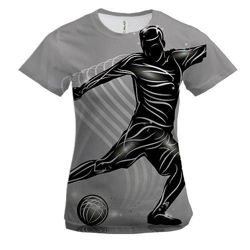 Жіноча 3D футболка Футболіст Арт-графіка