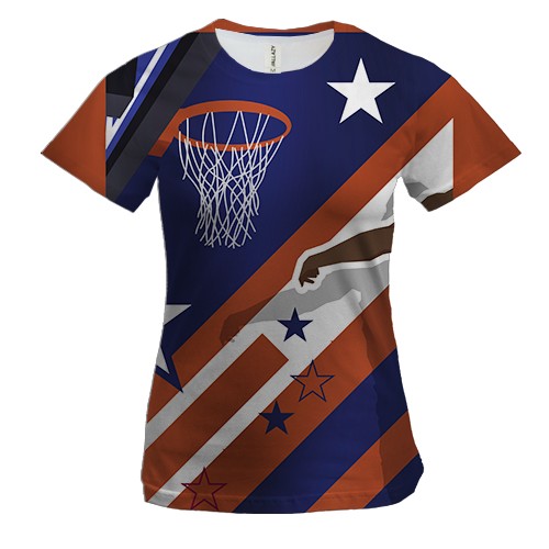 Жіноча 3D футболка Basketball Collage