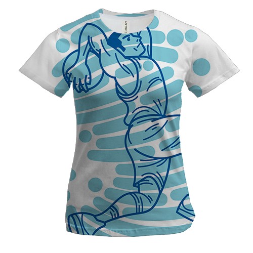 Женская 3D футболка Баскетболист в прыжке