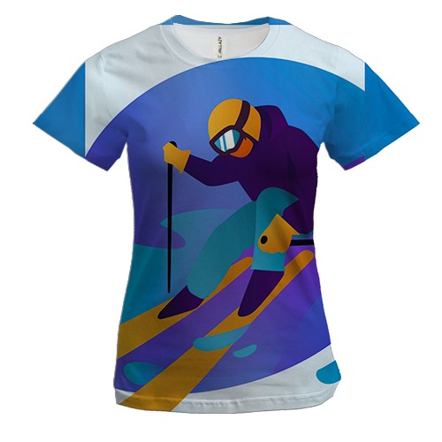 Жіноча 3D футболка Ski Art