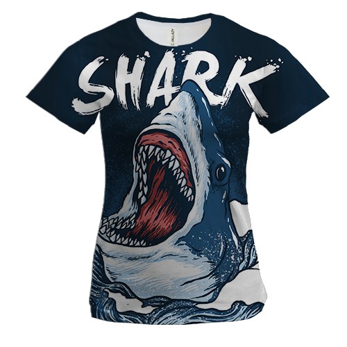Жіноча 3D футболка Shark