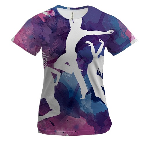 Жіноча 3D футболка Watercolor Dancing