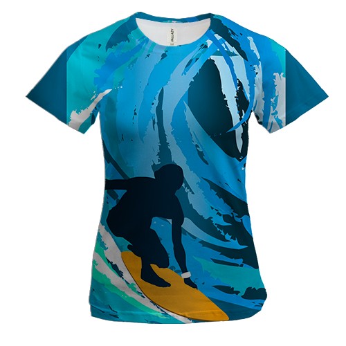 Жіноча 3D футболка Surfer Art