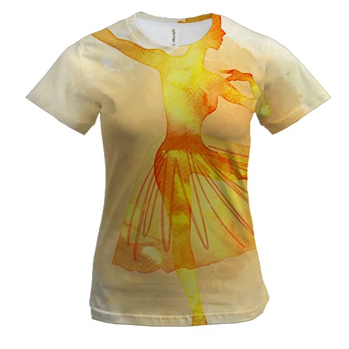 Жіноча 3D футболка Ballerina Watercolor