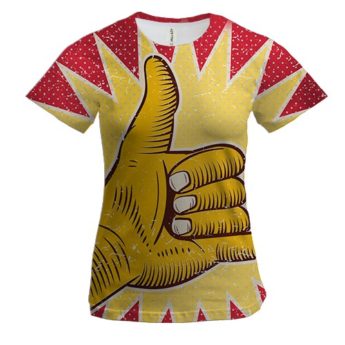 Женская 3D футболка Rasta Hand Pop Art