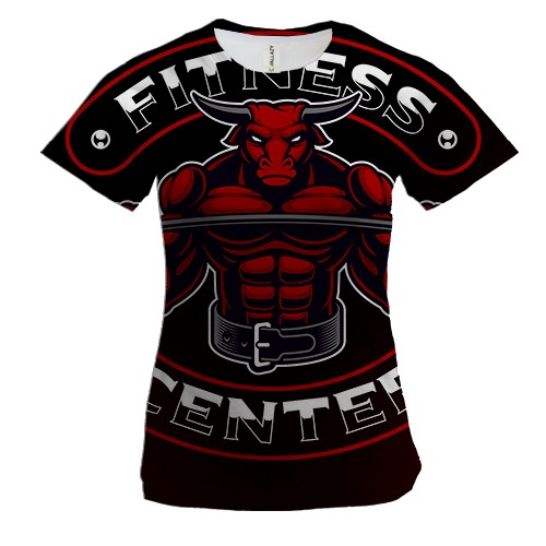 Женская 3D футболка Bull Fitness Center