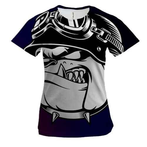 Жіноча 3D футболка Bulldog head pop art