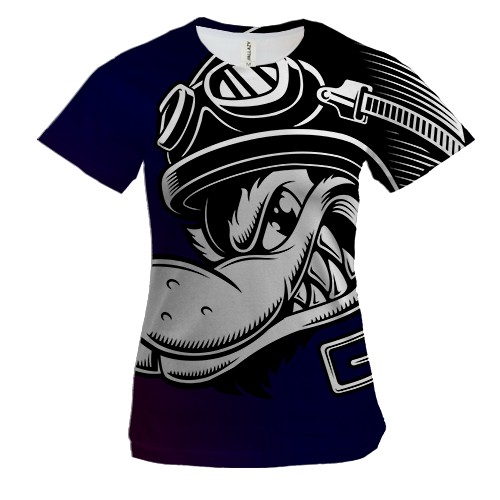 Женская 3D футболка Cartoon Dog pop art