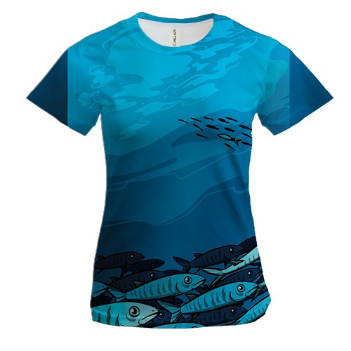 Жіноча 3D футболка Морське Дно з рибками