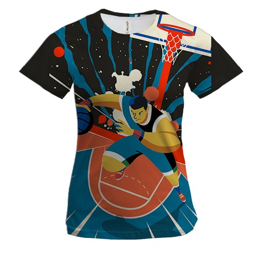 Женская 3D футболка Basketball player Art
