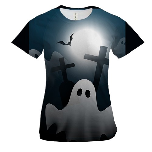 Жіноча 3D футболка з примарами і хрестами