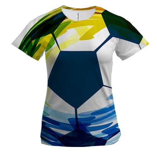 Женская 3D футболка Football Watercolor Art