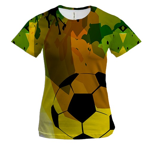 Женская 3D футболка Football Yellow