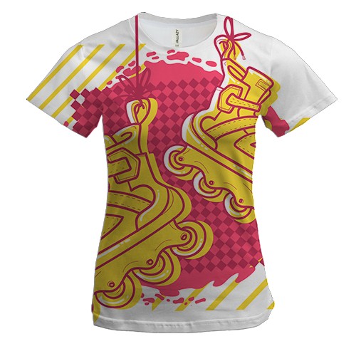 Женская 3D футболка Rollers Art