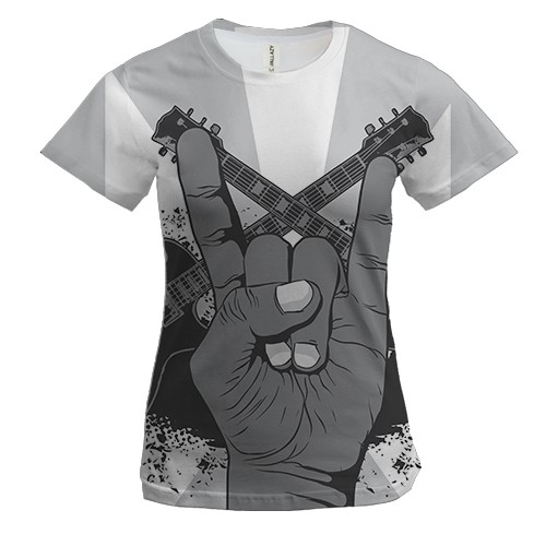 Женская 3D футболка Rock Hand